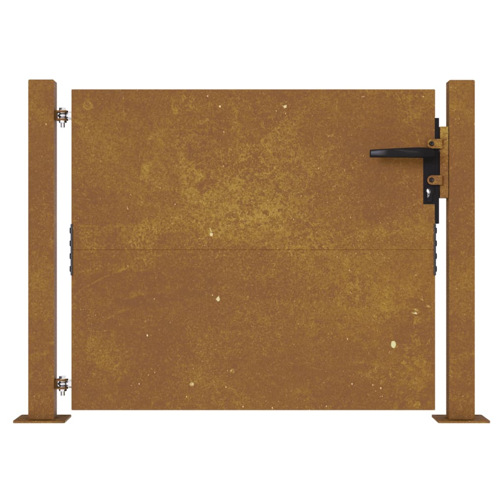 Cancello da Giardino 105x80 cm in Acciaio Corten
