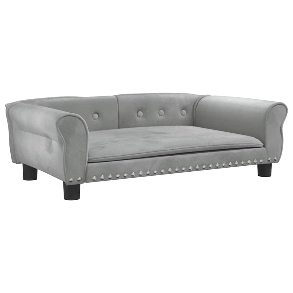 Lettino per Cani Grigio Chiaro 95x55x30 cm in Velluto