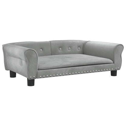 Lettino per Cani Grigio Chiaro 95x55x30 cm in Velluto