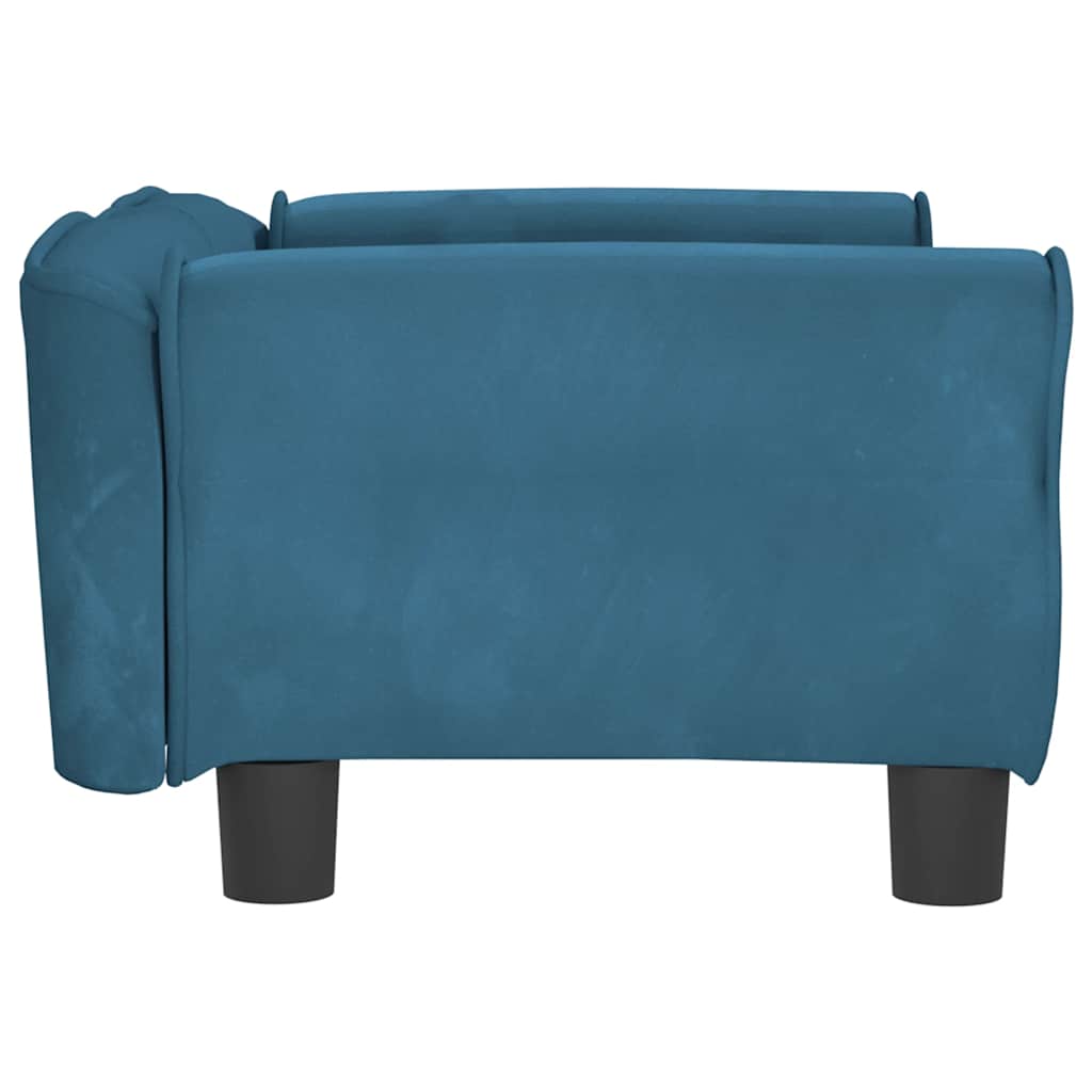 Lettino per Cani Blu 70x45x30 cm in Velluto
