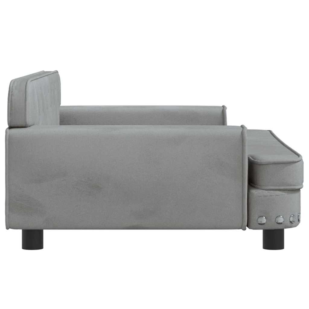 Lettino per Cani Grigio Chiaro 90x53x30 cm in Velluto