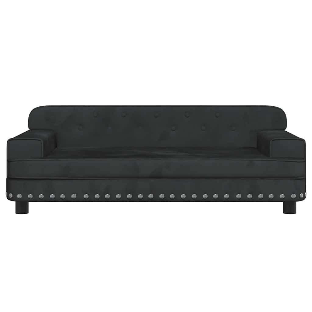 Lettino per Cani Nero 90x53x30 cm in Velluto