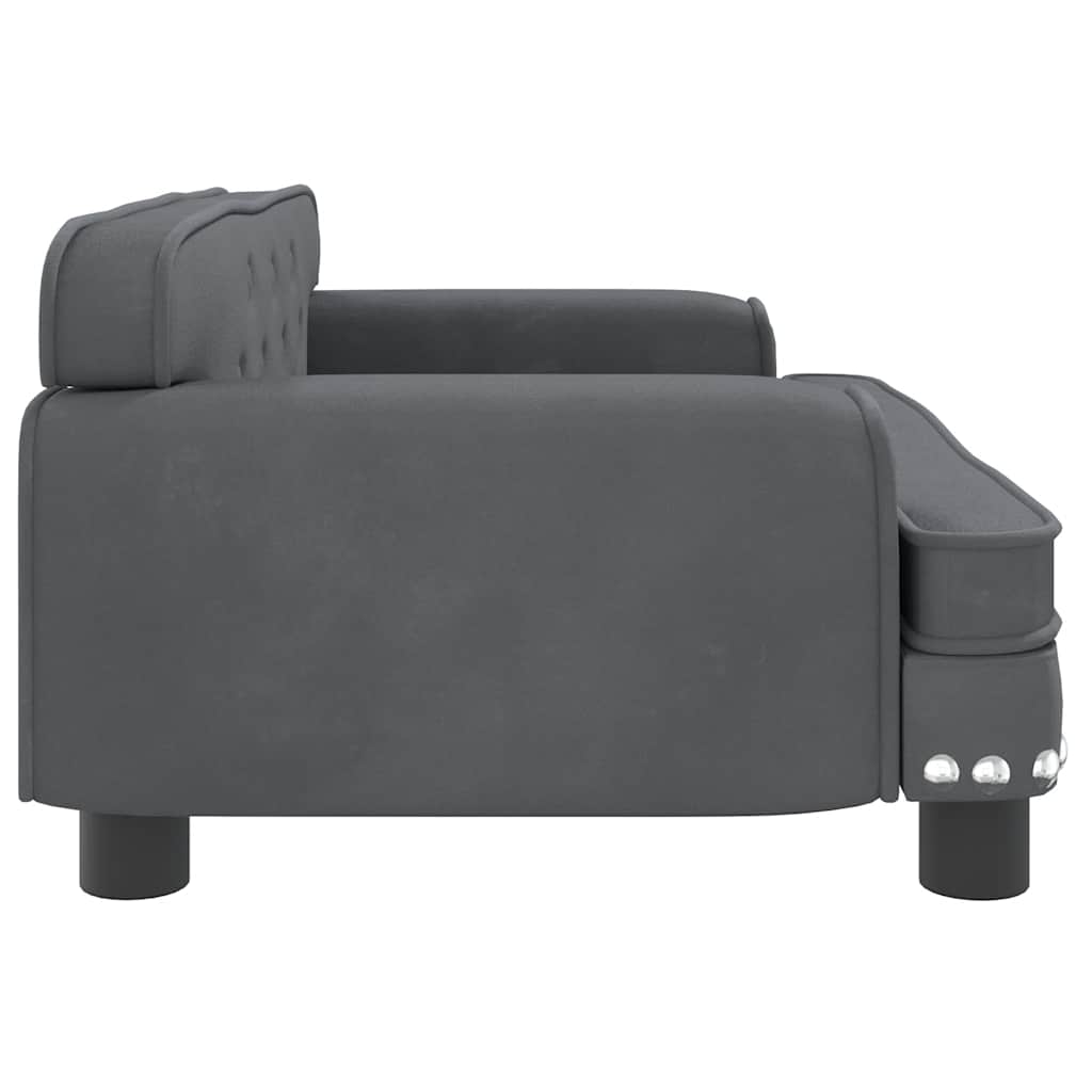 Lettino per Cani Grigio Scuro 70x45x30 cm in Velluto