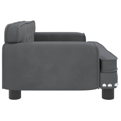 Lettino per Cani Grigio Scuro 70x45x30 cm in Velluto