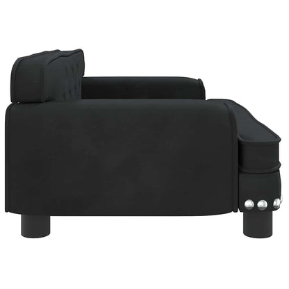 Lettino per Cani Nero 70x45x30 cm in Velluto