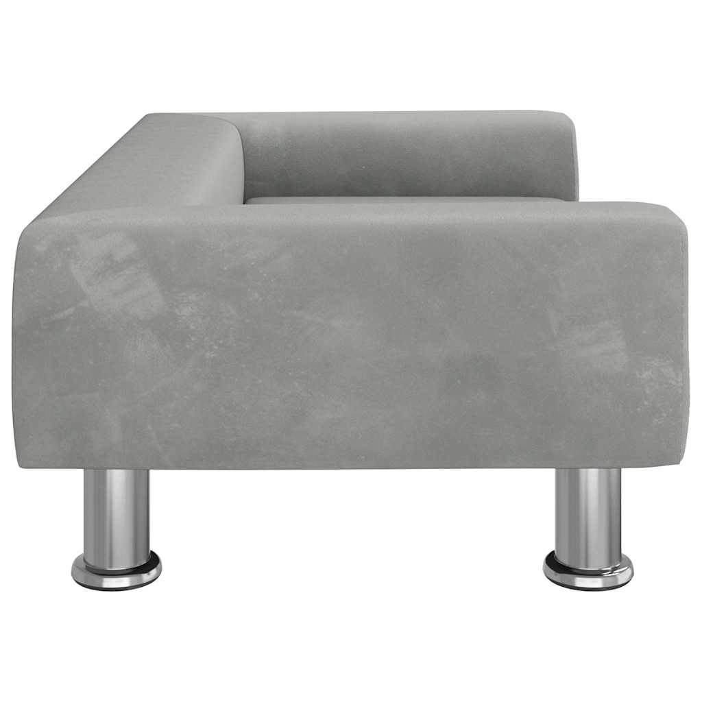Lettino per Cani Grigio Chiaro 70x45x26,5 cm in Velluto