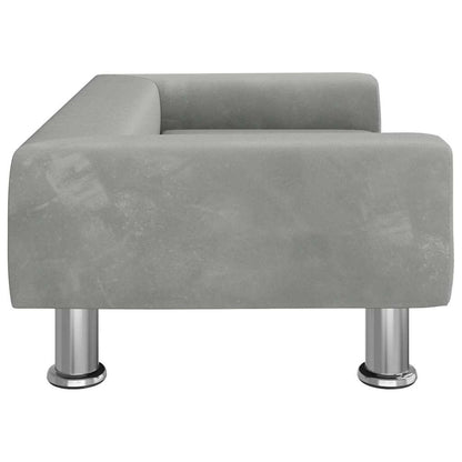 Lettino per Cani Grigio Chiaro 70x45x26,5 cm in Velluto