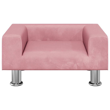 Lettino per Cani Rosa 50x40x26,5 cm in Velluto
