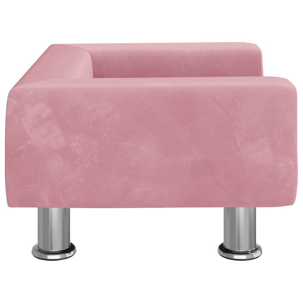 Lettino per Cani Rosa 50x40x26,5 cm in Velluto