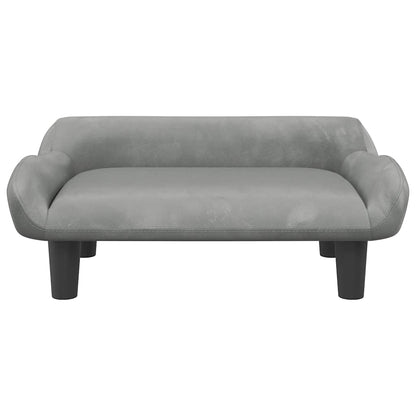 Lettino per Cani Grigio Chiaro 70x40x24 cm in Velluto