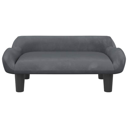 Lettino per Cani Grigio Scuro 70x40x24 cm in Velluto