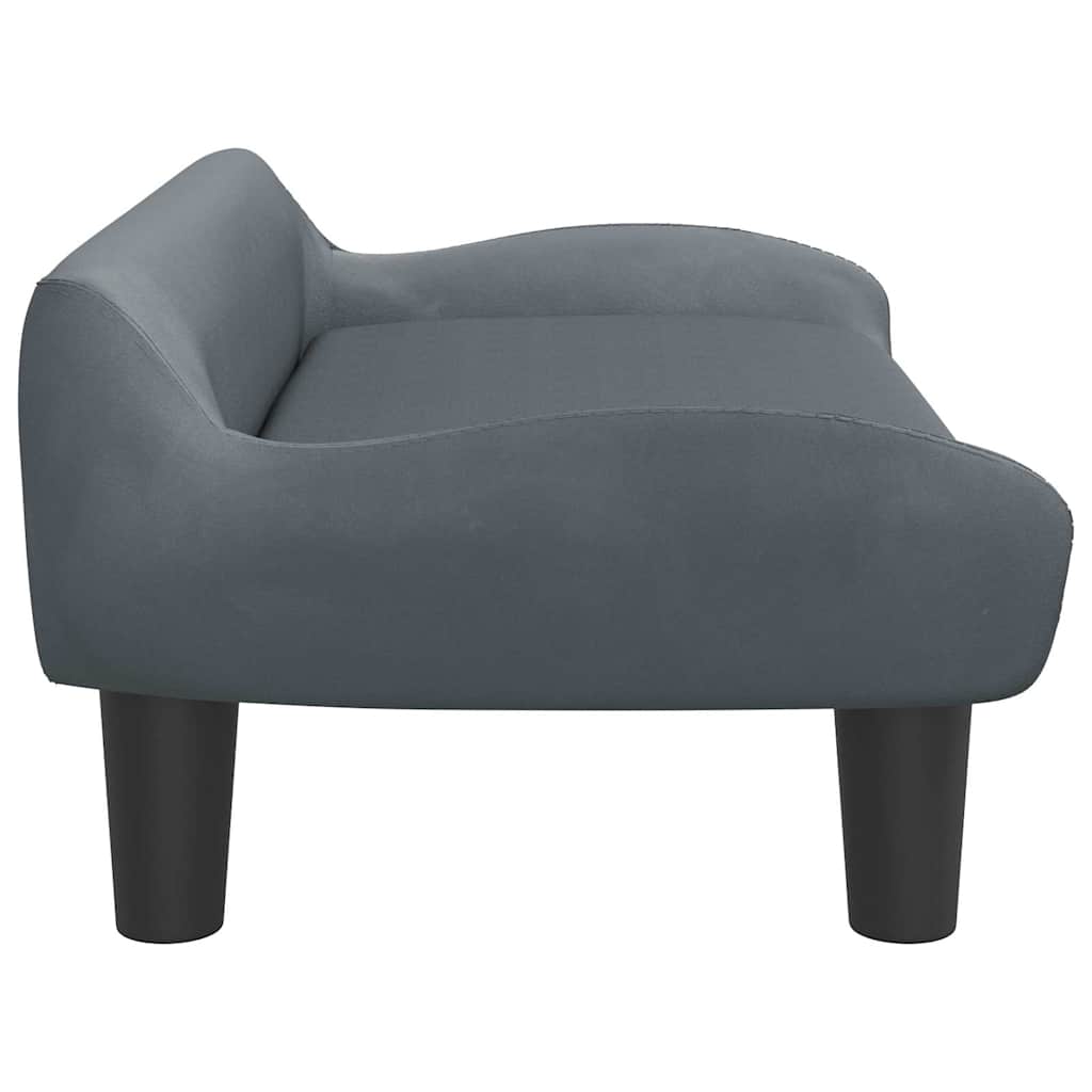 Lettino per Cani Grigio Scuro 70x40x24 cm in Velluto