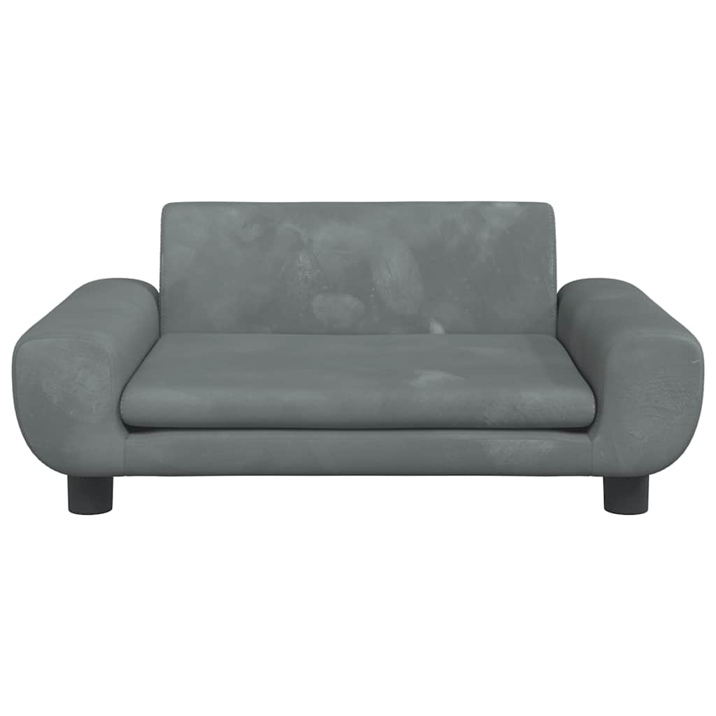 Lettino per Cani Grigio Scuro 70x45x33 cm in Velluto