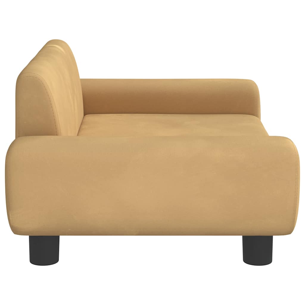Lettino per Cani Marrone 70x45x33 cm in Velluto