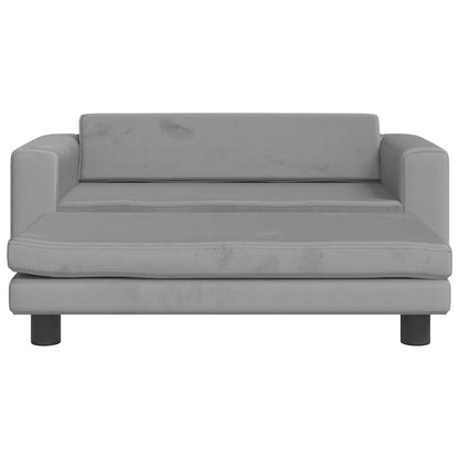 Lettino Cani con Estensione Grigio Chiaro 100x50x30 cm Velluto