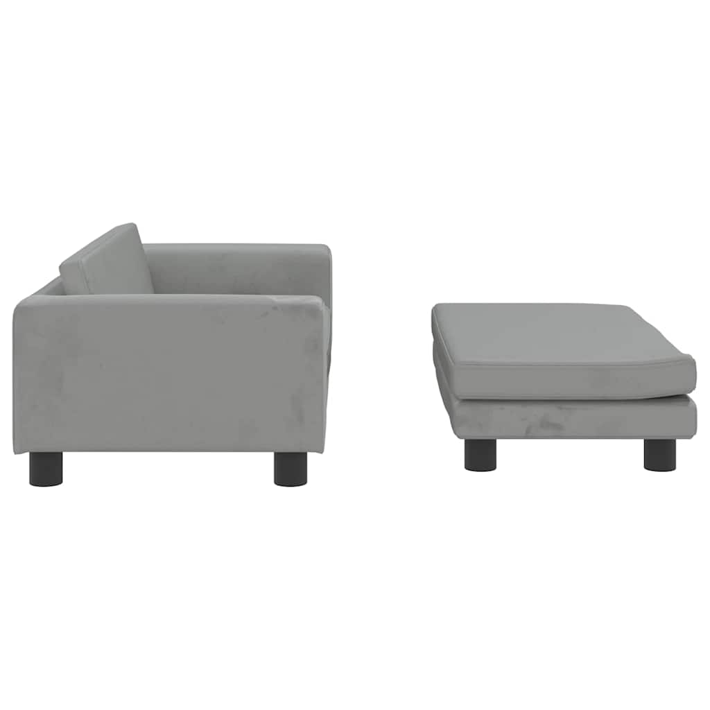 Lettino Cani con Estensione Grigio Chiaro 100x50x30 cm Velluto