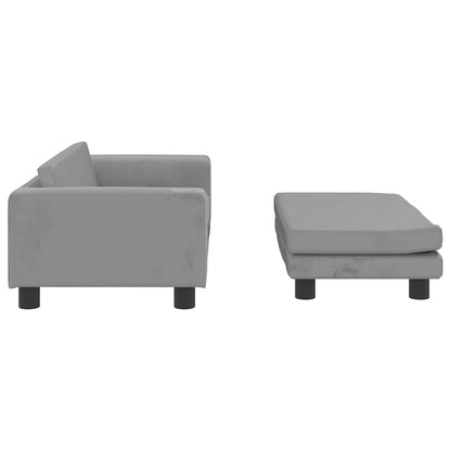 Lettino Cani con Estensione Grigio Chiaro 100x50x30 cm Velluto