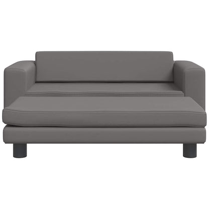 Lettino per Cani con Estensione Grigio 100x50x30 cm Similpelle
