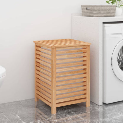 Cesto del Bucato 45x45x65 cm Legno Massello di Noce