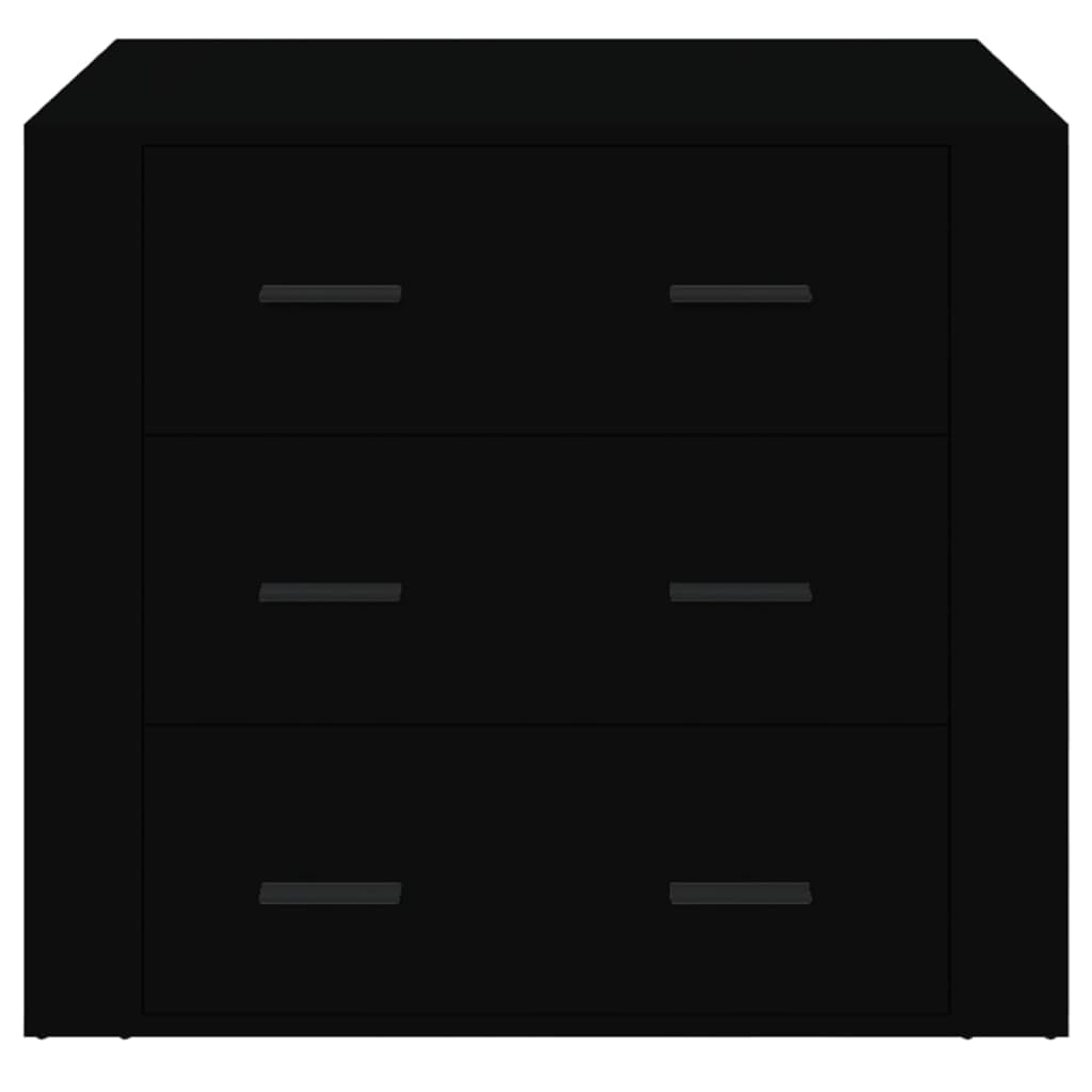 Credenza Nera 80x33x70 cm in Legno Multistrato