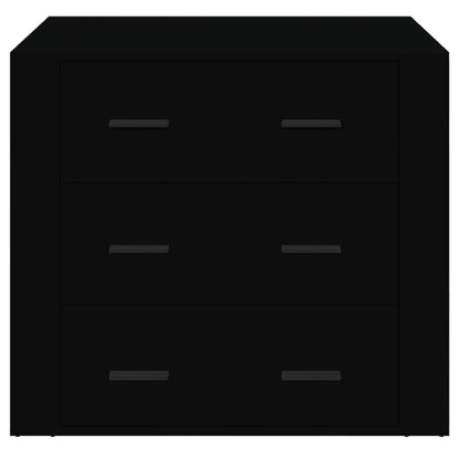 Credenza Nera 80x33x70 cm in Legno Multistrato