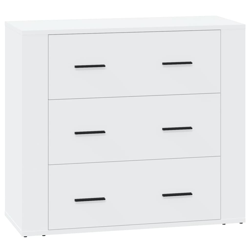 Credenza Bianco Lucido 80x33x70 cm in Legno Multistrato