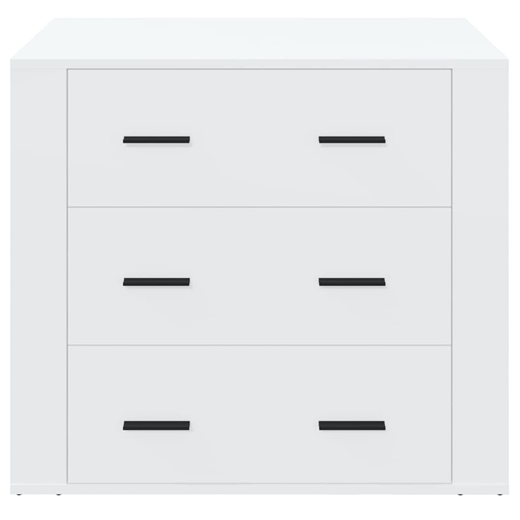Credenza Bianco Lucido 80x33x70 cm in Legno Multistrato