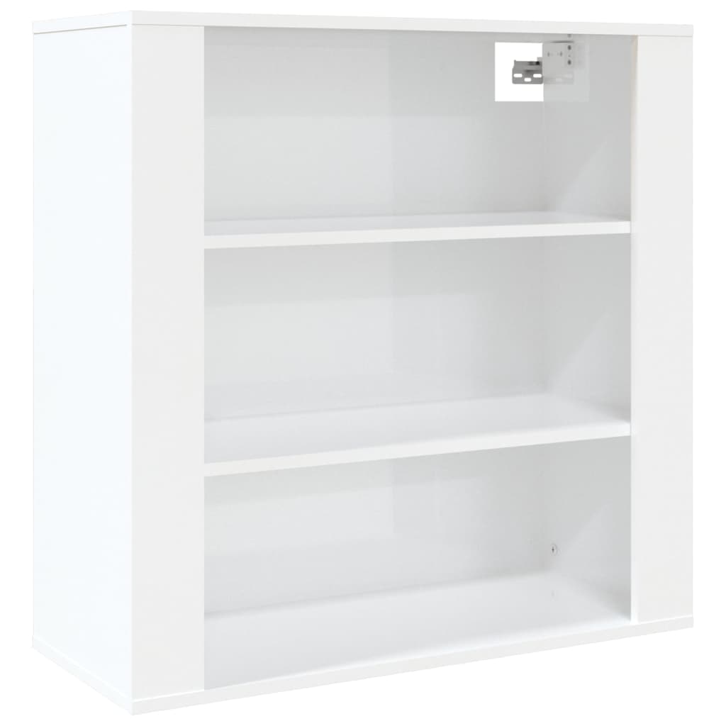 Armadietto a Muro Bianco Lucido 80x33x80 cm Legno Multistrato
