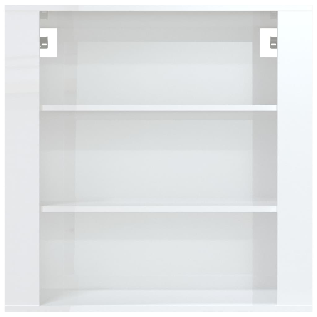 Armadietto a Muro Bianco Lucido 80x33x80 cm Legno Multistrato