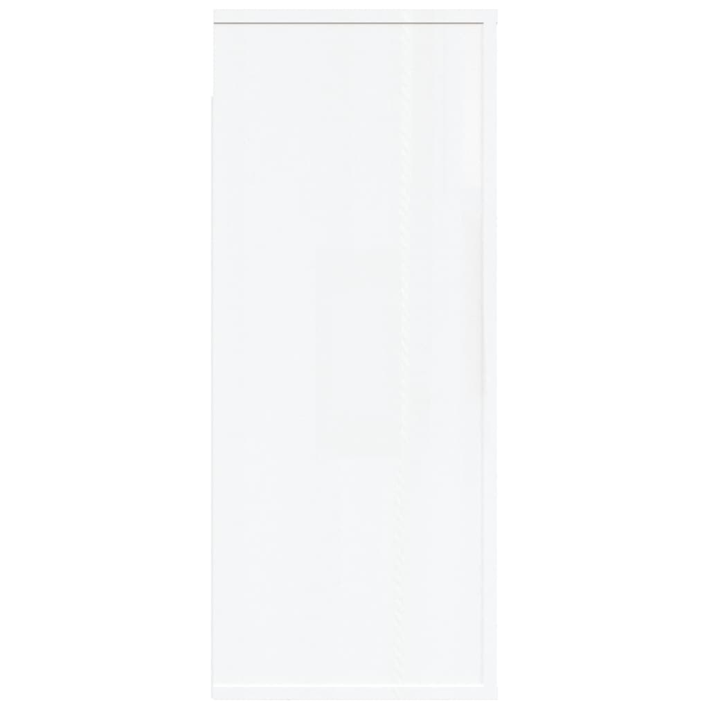 Armadietto a Muro Bianco Lucido 80x33x80 cm Legno Multistrato