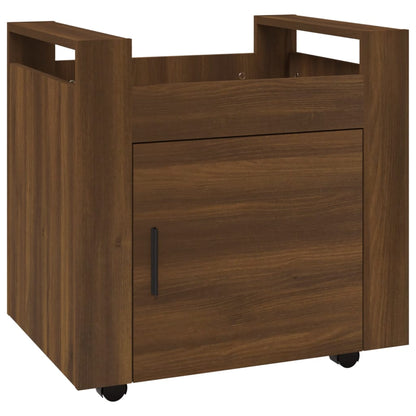 Carrello Scrivania Rovere Marrone 60x45x60 cm Legno Multistrato