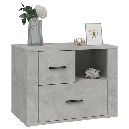 Comodino Grigio Cemento 60x36x45 cm in Legno Multistrato