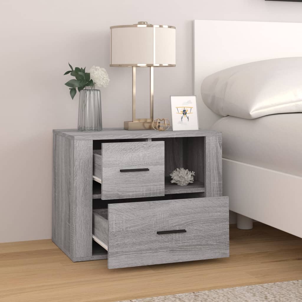 Comodino Grigio Sonoma 60x36x45 cm in Legno Multistrato