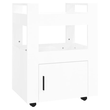 Carrello da Cucina bianco lucido 60x45x80 cm Legno Multistrato