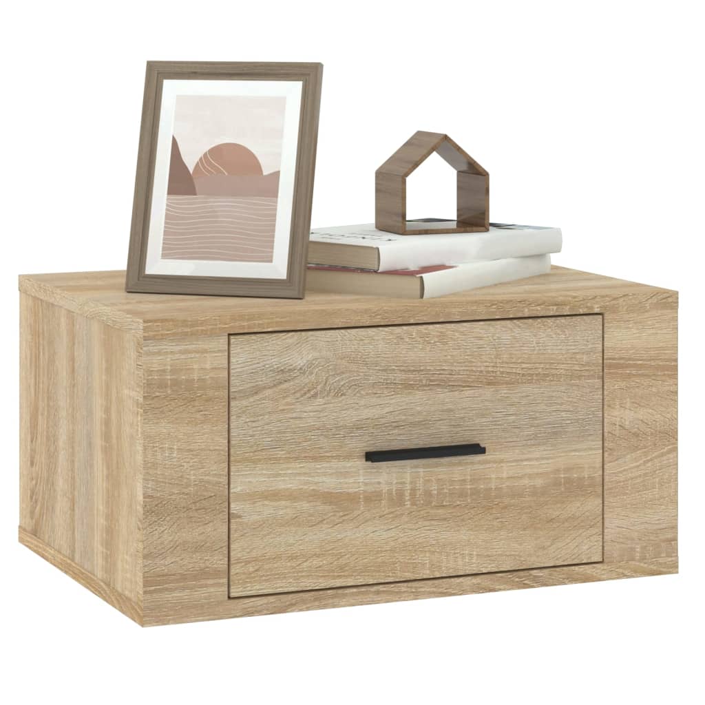 Comodino a Muro Rovere Sonoma 50x36x25 cm