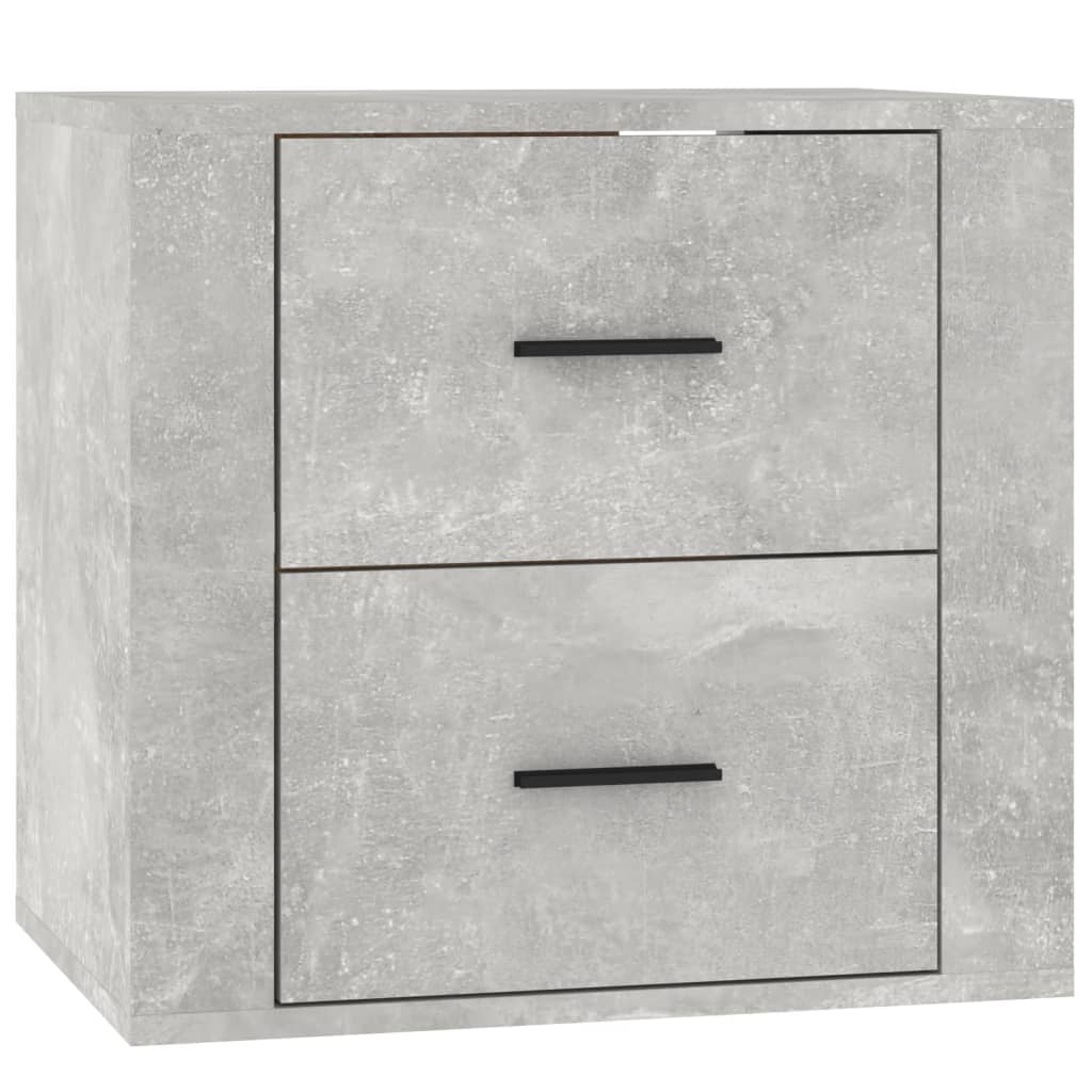 Comodino a Muro Grigio Cemento 50x36x47 cm