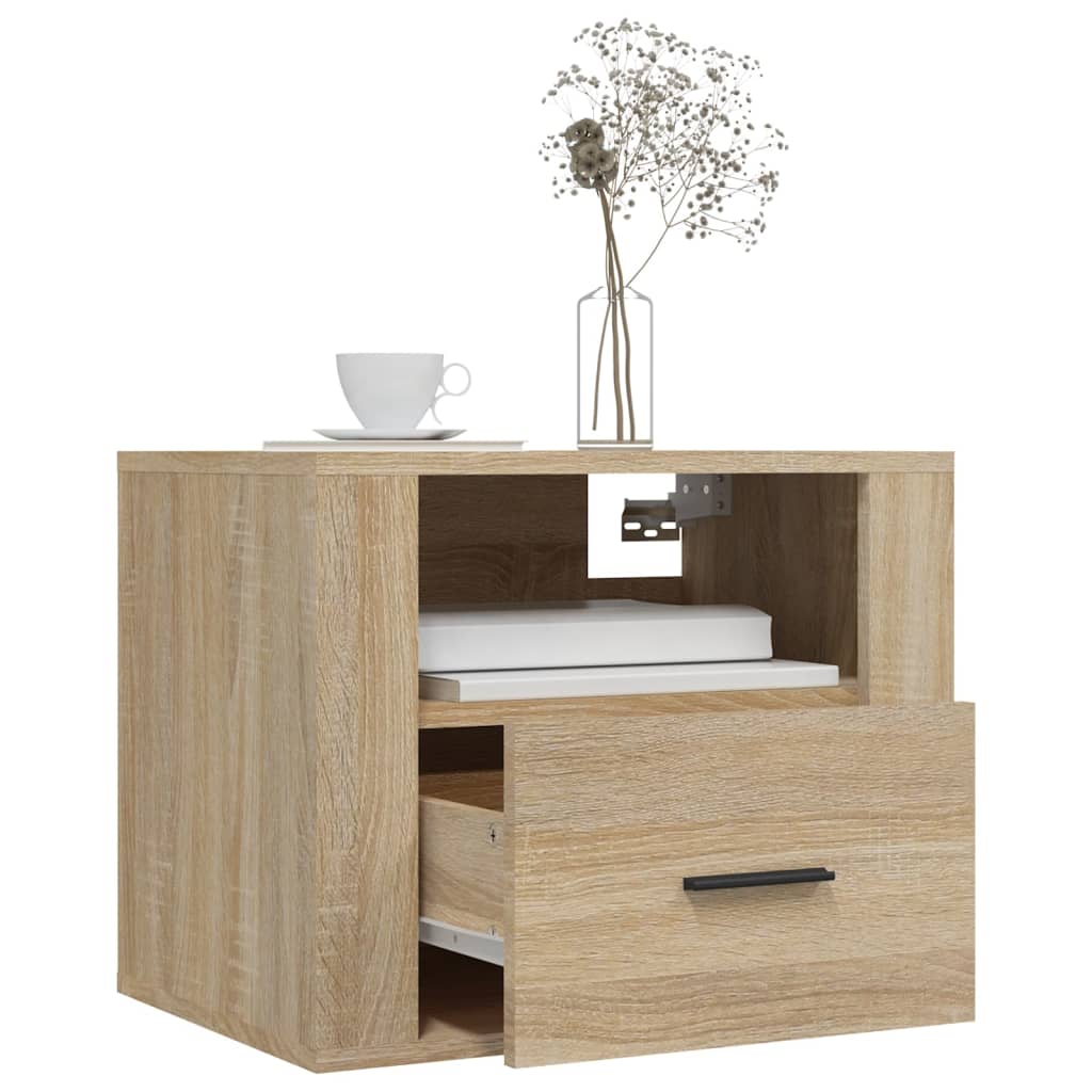 Comodini a Muro 2 pz Rovere Sonoma 50x36x40 cm