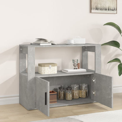 Credenza Grigio Cemento 80x30x60 cm in Legno Multistrato