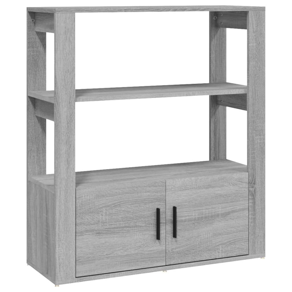 Credenza Grigio Sonoma 80x30x90 cm in Legno Multistrato