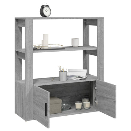 Credenza Grigio Sonoma 80x30x90 cm in Legno Multistrato
