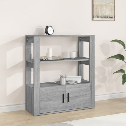 Credenza Grigio Sonoma 80x30x90 cm in Legno Multistrato