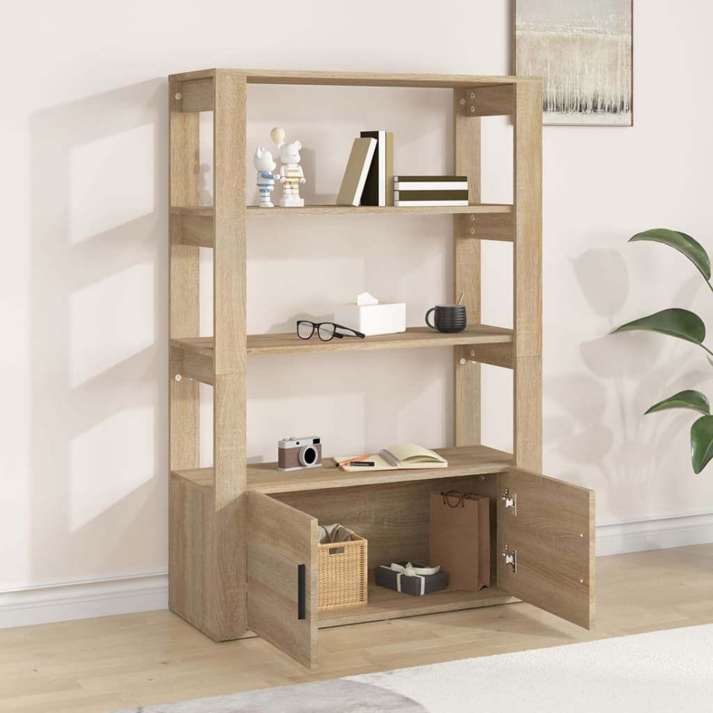 Credenza Rovere Sonoma 80x30x119,5 cm in Legno Multistrato