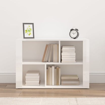 Credenza Bianco Lucido 80x30x54 cm in Legno Multistrato