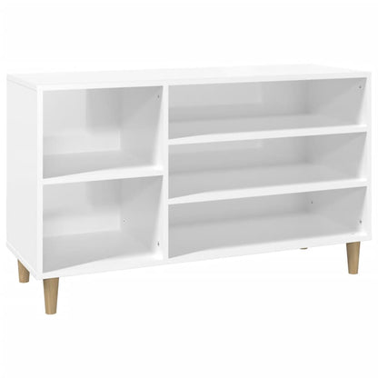 Scarpiera Bianco Lucido 102x36x60 cm in Legno Multistrato