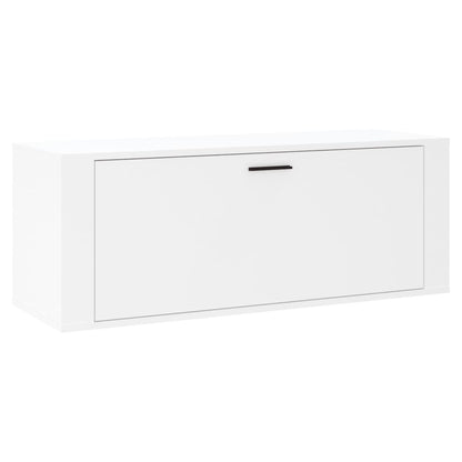 Scarpiera a Muro Bianca 100x35x38 cm in Legno Multistrato