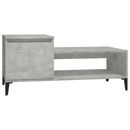 Tavolino Salotto Grigio Cemento 100x50x45 cm Legno Multistrato
