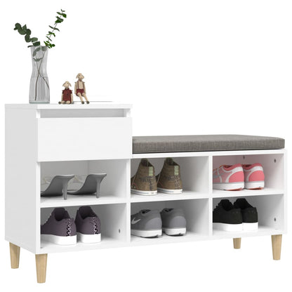 Scarpiera Bianca 102x36x60 cm in Legno Multistrato