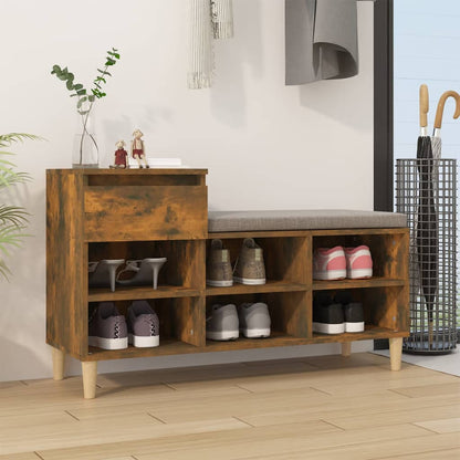 Scarpiera Rovere Fumo 102x36x60 cm in Legno Multistrato