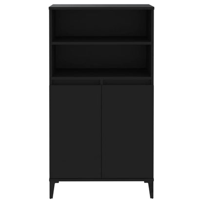 Credenza Nera 60x36x110 cm in Legno Multistrato