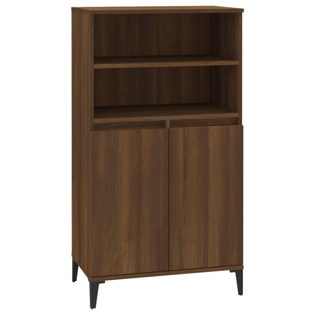 Credenza Rovere Marrone 60x36x110 cm in Legno Multistrato